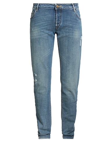 HAND PICKED Denim trousers Blue 99% Cotton, 1% Elastane