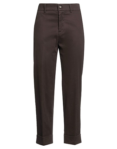 BERWICH Casual pants Dark brown 98% Cotton, 2% Elastane