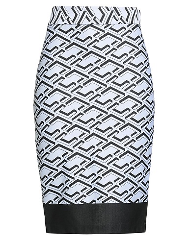 DOUBLE C Midi skirt Off white 98% Polyamide, 2% Elastane