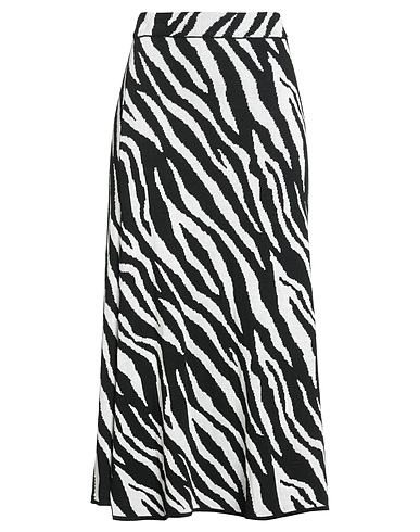 GAI MATTIOLO Midi skirt LOVE TO LOVE Black 50% Acrylic, 25% Viscose, 25% Merino Wool