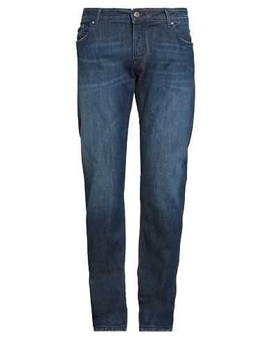 HAND PICKED Denim trousers Blue 98% Cotton, 2% Elastane