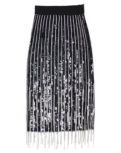 ELISABETTA FRANCHI Gonna midi Nero 100% Poliammide