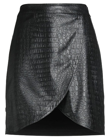 JIJIL Minigonna Nero 100% Poliestere, Poliuretano