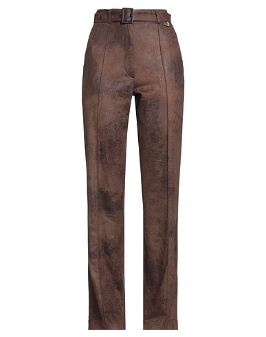GAëLLE Paris Casual trouser Chocolate brown 90% Polyester, 10% Elastane