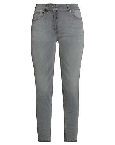 19.70 NINETEEN SEVENTY Denim trousers Grey 97% Cotton, 3% Elastane