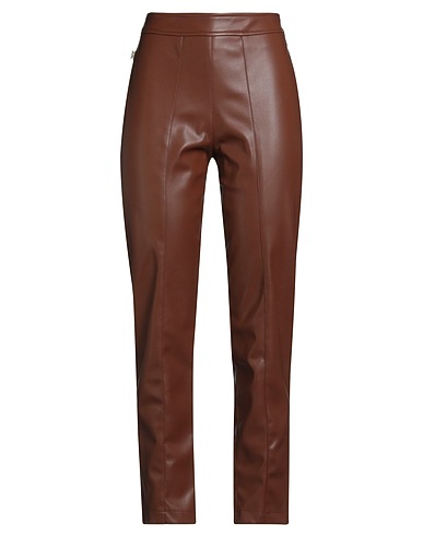 JIJIL Casual trouser Brown 100% Polyester, Polyurethane