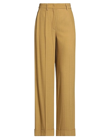 SEMICOUTURE Pantalone Senape 74% Viscosa, 26% Lana Vergine