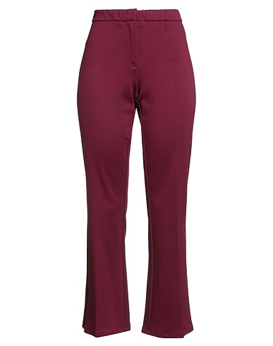 MERCI ITALIA Casual pants Burgundy 67% Viscose, 28% Nylon, 5% Elastane