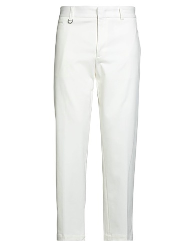 PAOLO PECORA Casual pants White 98% Cotton, 2% Elastane