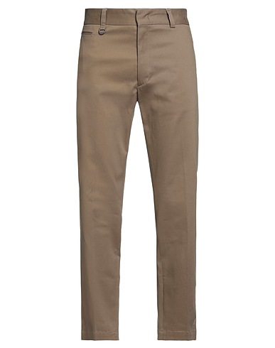 PAOLO PECORA Casual pants Khaki 98% Cotton, 2% Elastane