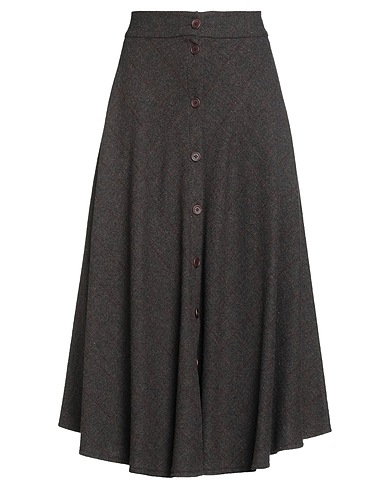 MERCI ITALIA Midi skirt Dark brown 50% Acrylic, 25% Polyester, 20% Wool, 5% Other Fibres
