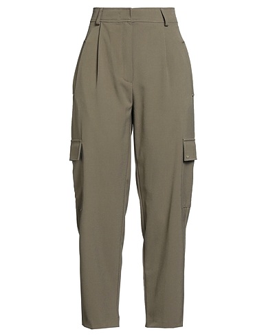 KAOS Casual trouser Military green 68% Polyester, 28% Viscose, 4% Elastane