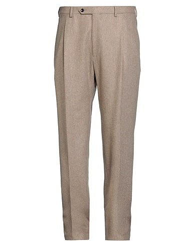 GERMANO Casual pants Light brown 100% Wool