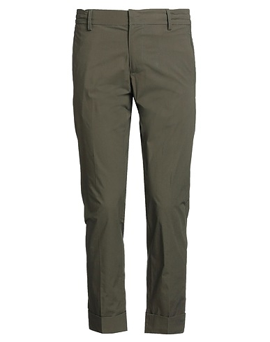 MESSAGERIE Casual trouser PATRIZIO PISCAGLIA Dark green 97% Cotton, 3% Elastane