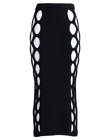 DIOTIMA Midi skirt Black 96% Wool, 4% Polyester