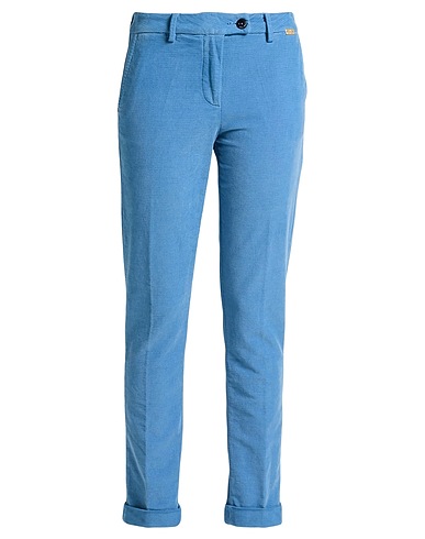 TELERIA ZED Casual trouser Pastel blue 98% Cotton, 2% Elastane