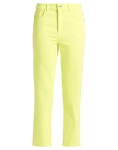 PATRIZIA PEPE Pantaloni jeans Verde lime 99% Cotone, 1% Elastan