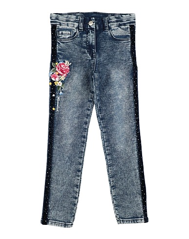 MONNALISA Denim pants Blue 89% Cotton, 10% Polyester, 1% Elastane