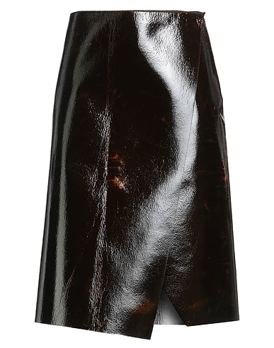 PHILOSOPHY di LORENZO SERAFINI Midi skirt Dark brown 80% Wool, 20% Polyamide, Polyurethane resin