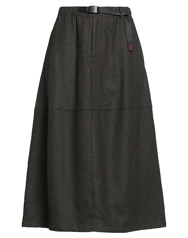 GRAMICCI Midi skirt Khaki 49% Polyester, 25% Wool, 14% Acrylic, 7% Nylon, 5% Rayon