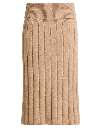 FABIANA FILIPPI Midi skirt Light brown 48% Virgin Wool, 20% Silk, 17% Cashmere, 11% Alpaca wool, 4% Polyester