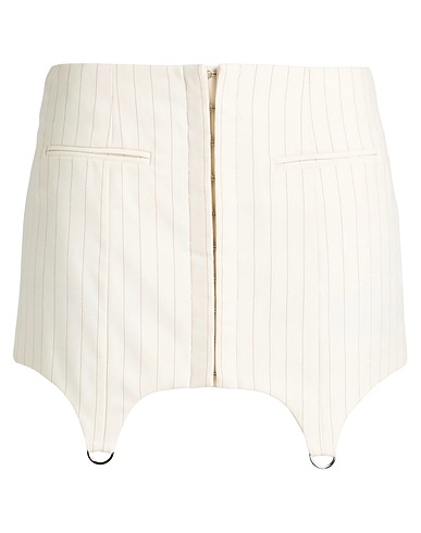 DE LA VALI Mini skirt Ivory 70% Polyester, 28% Rayon, 2% Elastane