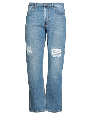 GRIFONI Denim pants Blue 99% Cotton, 1% Elastane