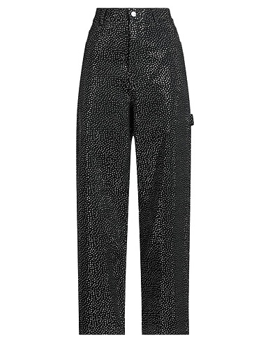 MARC JACOBS Denim trousers Black 100% Cotton, Leather
