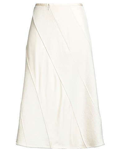 JIL SANDER Midi skirt Cream 67% Cotton, 33% Wool, Viscose