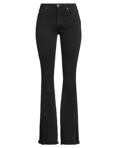 OTTOD'AME Denim trousers Black 99% Cotton, 1% Elastane