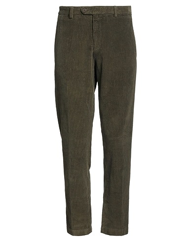 OUT/FIT Casual pants Dark green 98% Cotton, 2% Elastane