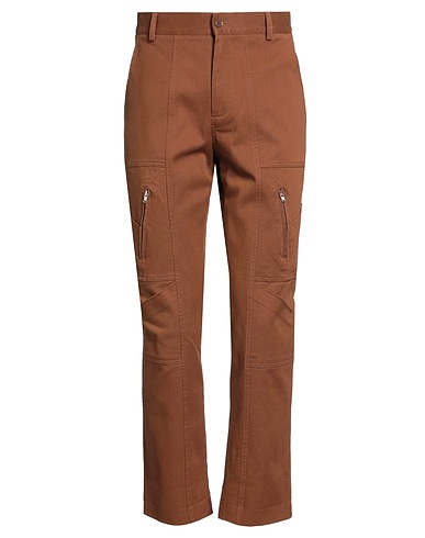 GREY DANIELE ALESSANDRINI Casual trouser Brown 98% Cotton, 2% Elastane