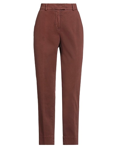 PESERICO Casual trouser Brown 98% Cotton, 2% Elastane