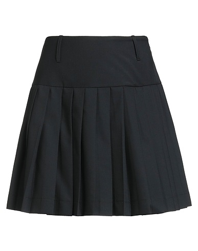 HAVEONE Mini skirt Black 52% Wool, 43% Polyester, 5% Elastane