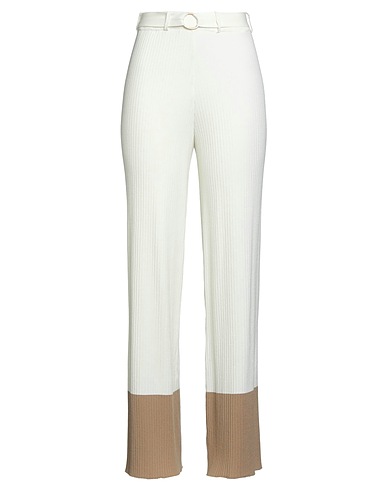 AKEP Casual trouser Off white 89% Viscose, 8% Polyamide, 3% Elastane