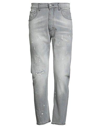YES LONDON Denim trousers Grey 98% Cotton, 2% Elastane