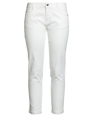 ERMANNO SCERVINO Denim trousers White 98% Cotton, 2% Elastane