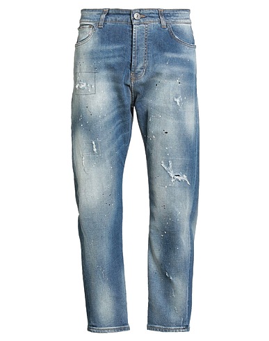 YES LONDON Denim trousers Blue 99% Cotton, 1% Elastane