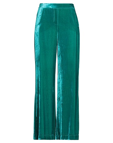 SIYU Casual trouser Emerald green 82% Viscose, 18% Silk