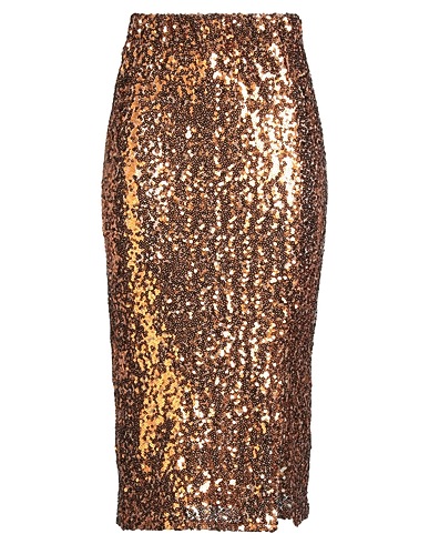 ANGELA DAVIS Midi skirt Bronze 93% Polyester, 7% Elastane