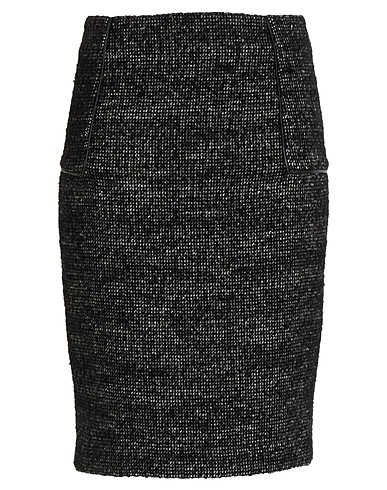 MICHAEL MICHAEL KORS Midi-Rock Schwarz 53% Wolle, 33% Polyester, 14% Acryl, Schafleder