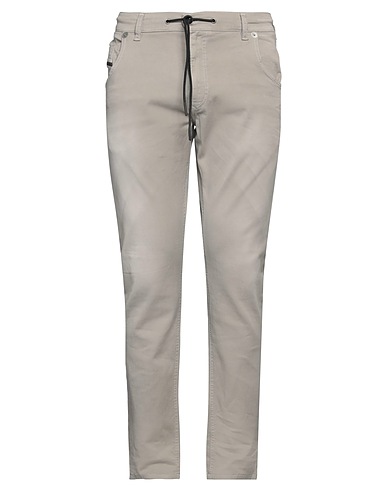 DIESEL Casual trouser Grey 90% Cotton, 8% Polyester, 2% Elastane, Cow leather