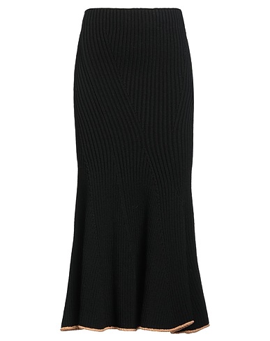 2 MONCLER 1952 Midi skirt Black 96% Cotton, 3% Polyamide, 1% Elastane