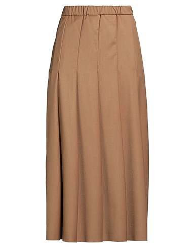 SHIRTAPORTER Midi skirt Camel 65% Polyester, 32% Nylon, 3% Elastane