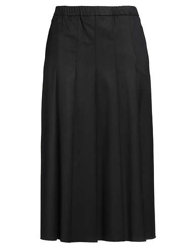 SHIRTAPORTER Midi skirt Black 65% Polyester, 32% Nylon, 3% Elastane
