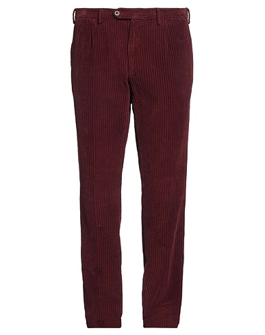 LARDINI Casual trouser Burgundy 98% Cotton, 2% Elastane