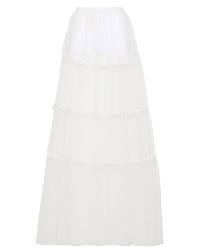 ELISABETTA FRANCHI Long skirt White 100% Polyamide