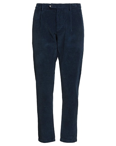 YAN SIMMON Casual trouser Navy blue 100% Cotton