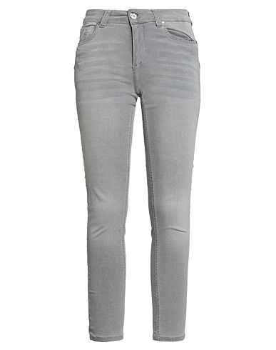 LIU •JO Denim trousers Grey 70% Cotton, 18% Modal, 8% Polyester, 4% Elastane