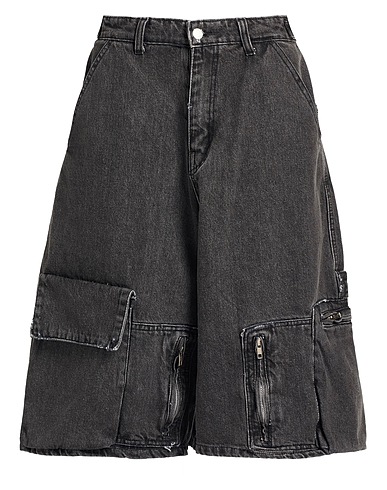 NATASHA ZINKO Denim shorts Black 100% Cotton